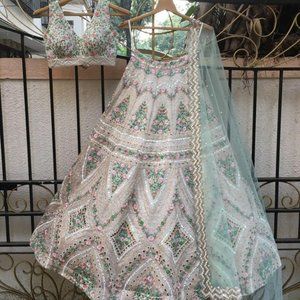Chamee & Palak Ivory Liza Lehenga